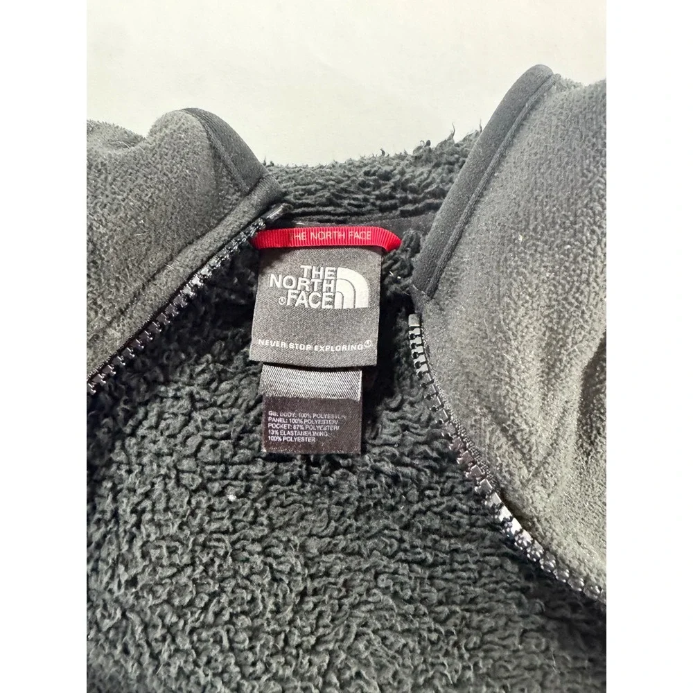 The North Face Mens‎ Black Sherpa Lined Full Zip Fleece Hoodie Jacket Size M